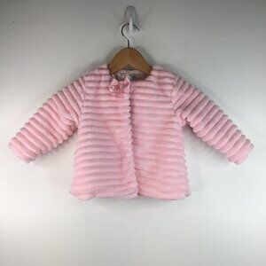 Little Me Pink Ribbed Snap Up Jacket Size 18M